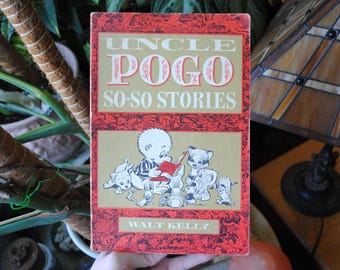 1953 Uncle Pogo So-So Stories Book - Walt Kelly - Simon and Schuster - Compilatie krantenstrips - jaren 1950