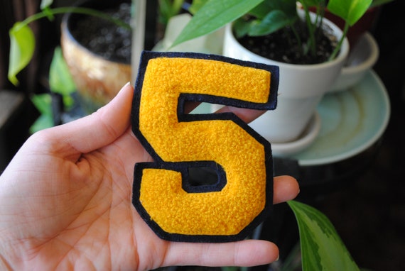 Vintage 5 Patch - Letterman's Jacket Patch - Blac… - image 6