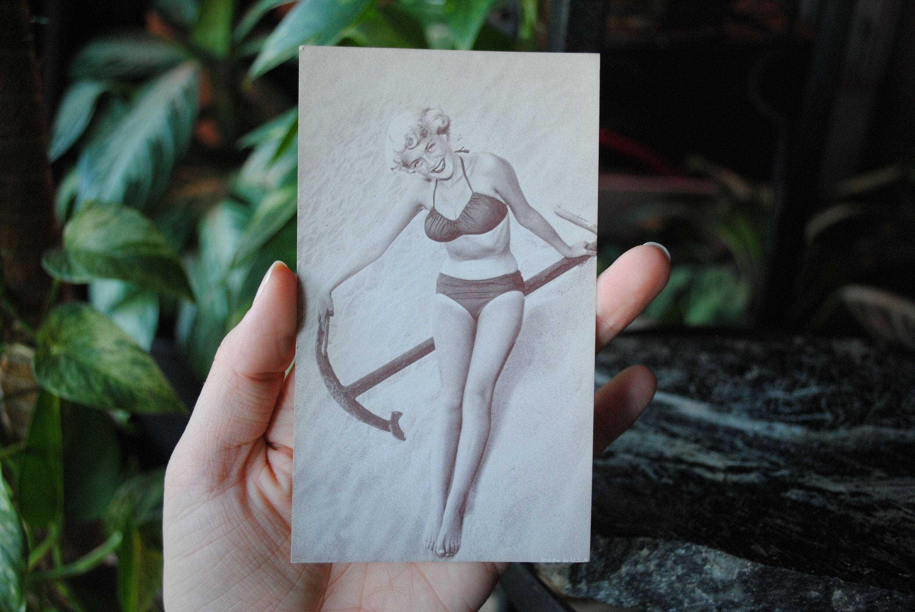 Vintage Pin up Girl Mutoscope Arcade Card - Smiling Blonde in