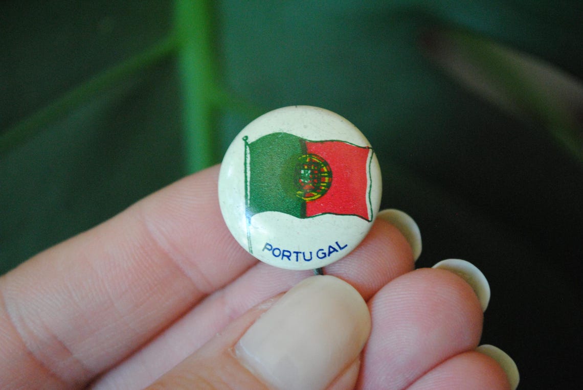 Vintage Portugal Flag Pin Back Button - Green Duck Co - Flags of the ...