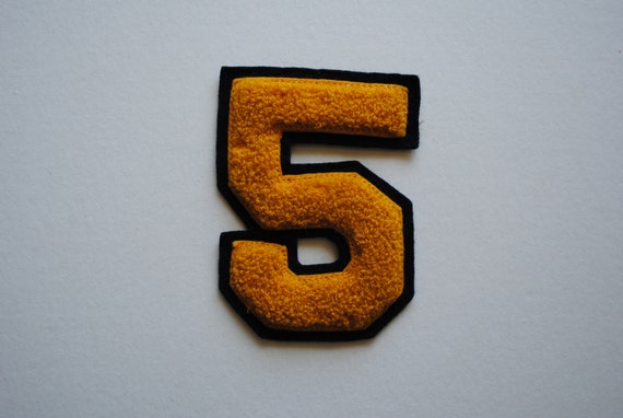 Vintage 5 Patch - Letterman's Jacket Patch - Blac… - image 2