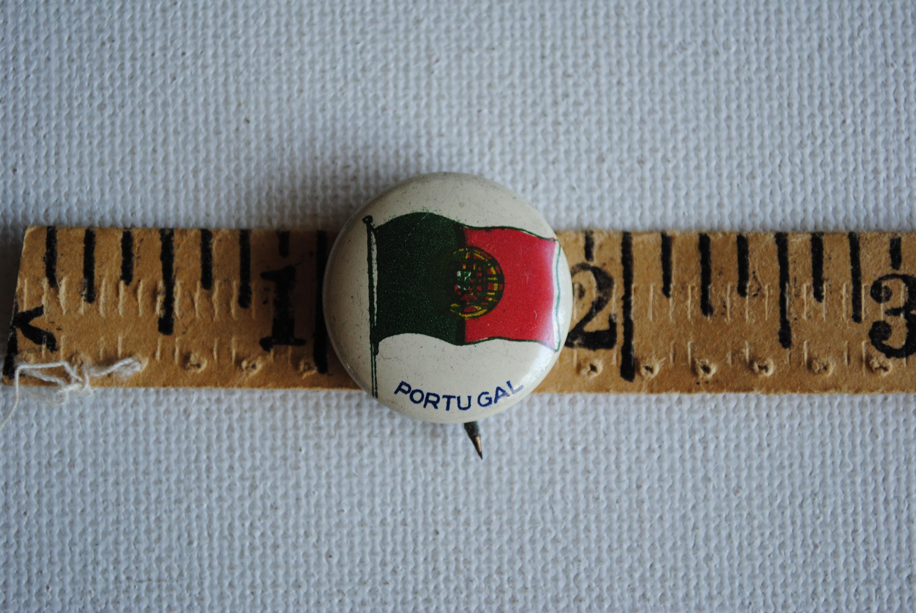 Vintage Portugal Flag Pin Back Button - Green Duck Co - Flags of the ...