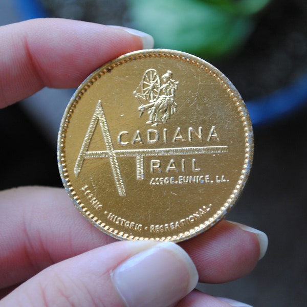 1980's Acadiana Trail Token - Association Eunice LA - Louisiana Coin - Vintage Commemorative Souvenir Token - Superdome - Astrodome