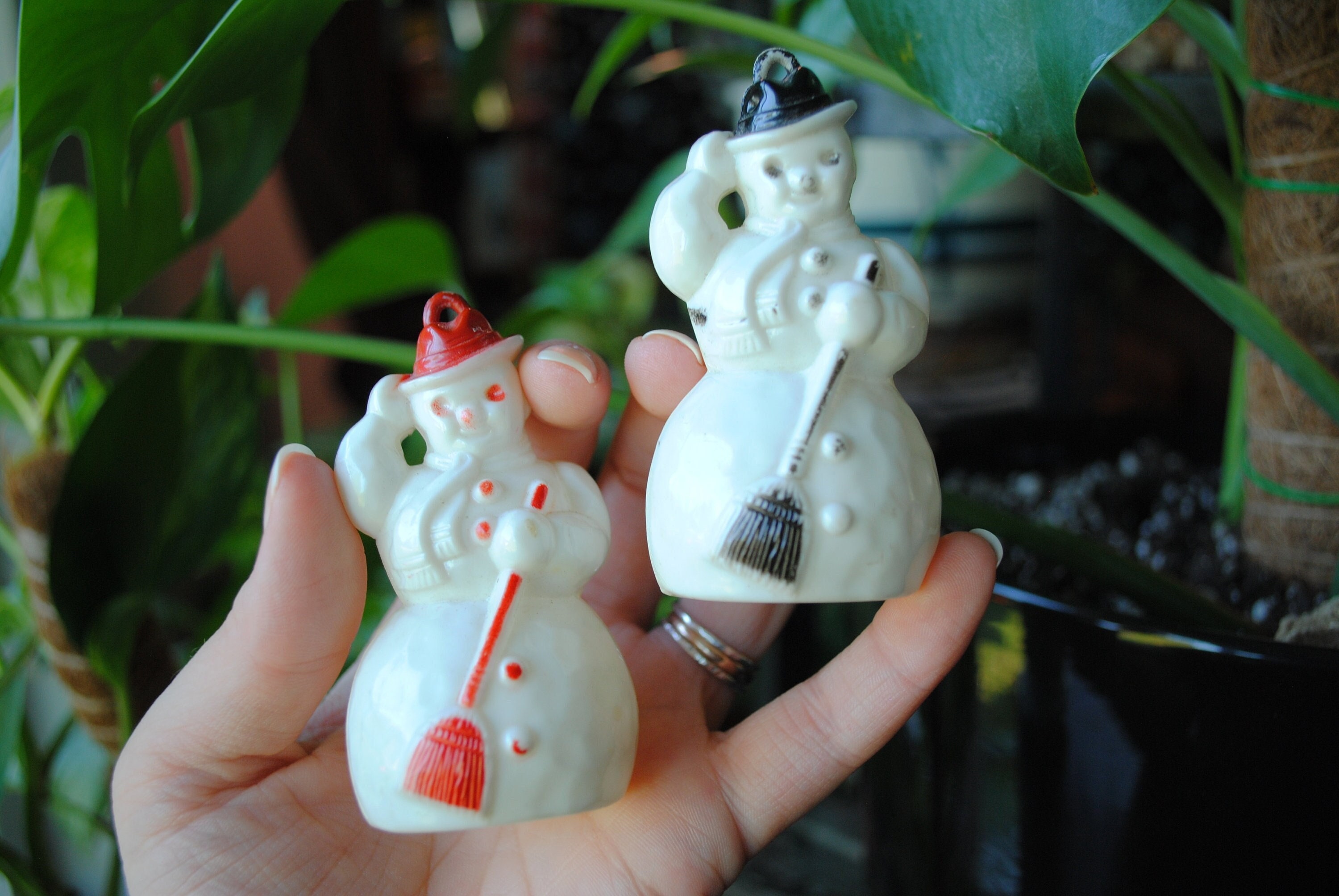 Tepsmf Large Christmas Clear Plastic Ornaments Snowman and Pine