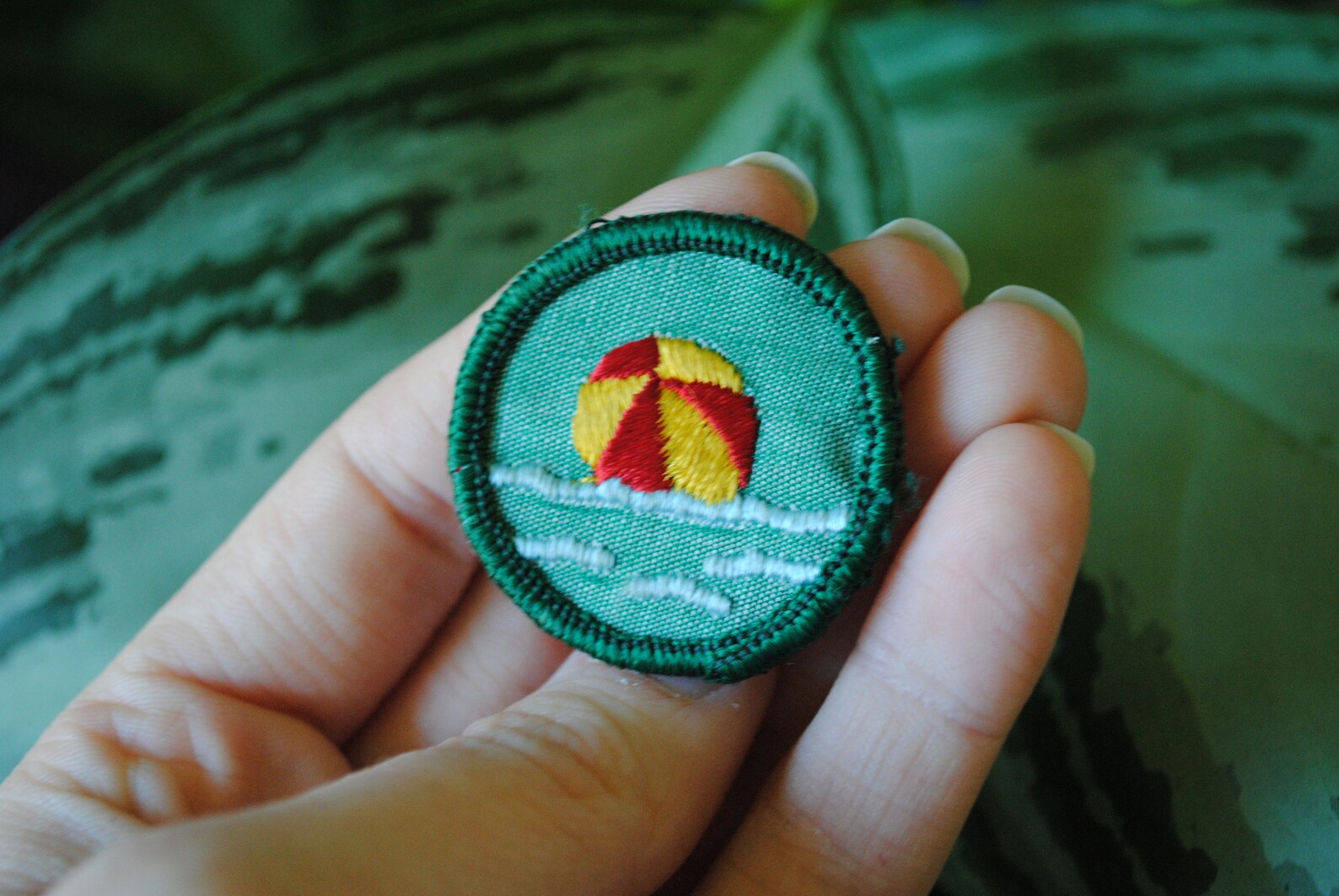 Vintage Girl Scouts Water Fun Merit Badge Green Fabric Etsy