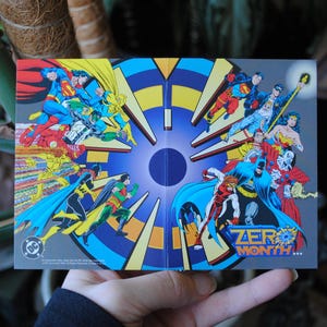 1994 Zero Month DC Comics Promotional Card - Unfolded Release Schedule - Comic Book Memorabilia - 1990&#39;s