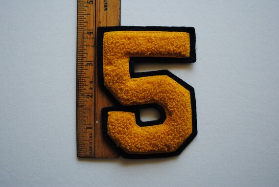 Vintage 5 Patch - Letterman's Jacket Patch - Blac… - image 5