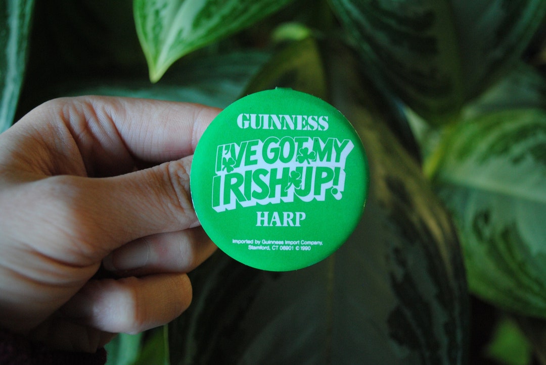 1990's Guinness Tab Pin Button - I've Got My Irish Up! HARP - Fold Over ...