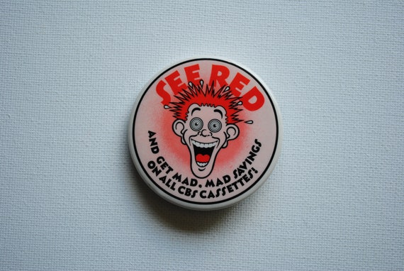 Vintage See Red Pin Back Button - And Get Mad Sav… - image 2