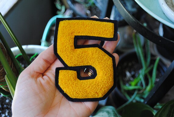 Vintage 5 Patch - Letterman's Jacket Patch - Blac… - image 7