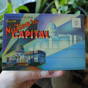 Vintage 1944 Washington DC Fold Out Postcard - Our Nation&#39;s Capitol - Curt Teich - Souvenir Booklet - 1940&#39;s