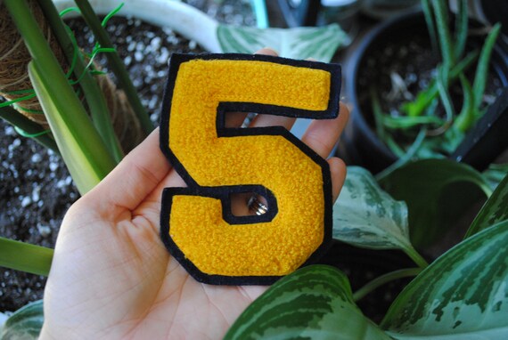 Vintage 5 Patch - Letterman's Jacket Patch - Blac… - image 10