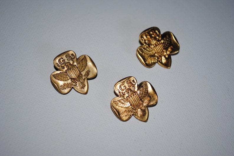 Vintage Girl Scouts lidmaatschapsspeld - badge - knoop - reversspeld afbeelding 5