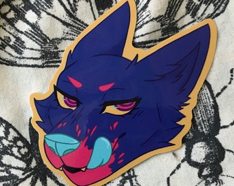 Bloody Wolf Maw Vinyl Sticker for furrys gift