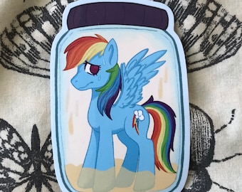 Rainbow Dash "milk" Jar Sticker