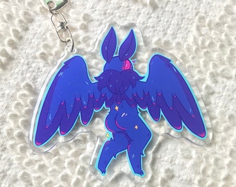 Mothman Cheeked up Charm funny cryptid keychain