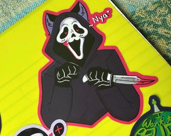 GhostFace Vinyl sticker CatFace from Scream