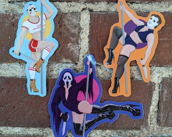 Slasher Stripper vinyl stickers