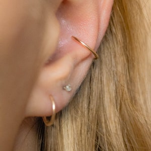 Gold Conch Hoop Earring | 14k Gold Filled Conch Ring | Small Hoops for Conch Piercing | Conch Earring Hoop | Endless Hoops | Cartilage Hoops