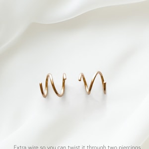 14k Gold Filled Double Pierced Ears Double Hoop Earrings | Earrings for Second Piercing | Small Huggie Hoops | Double Hoop Twists