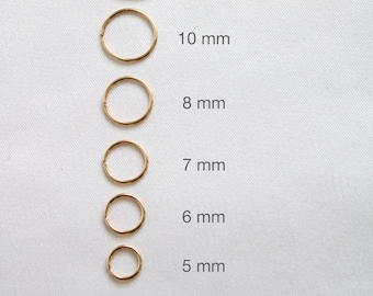 Gold Thin Nose Ring Hoops | 14k Gold Filled Huggie Nose Hoops | Small Hoops for Nose | Infinity Hoops | Endless Nose Hoops | Cartilage Hoops