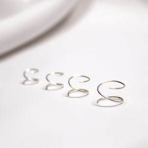 Sterling Silver Double Hoop Earrings | Faux Double Hoops | Small Huggie Hoops | Spiral Earrings | Tiny Twist Earring | Gifts for Mom