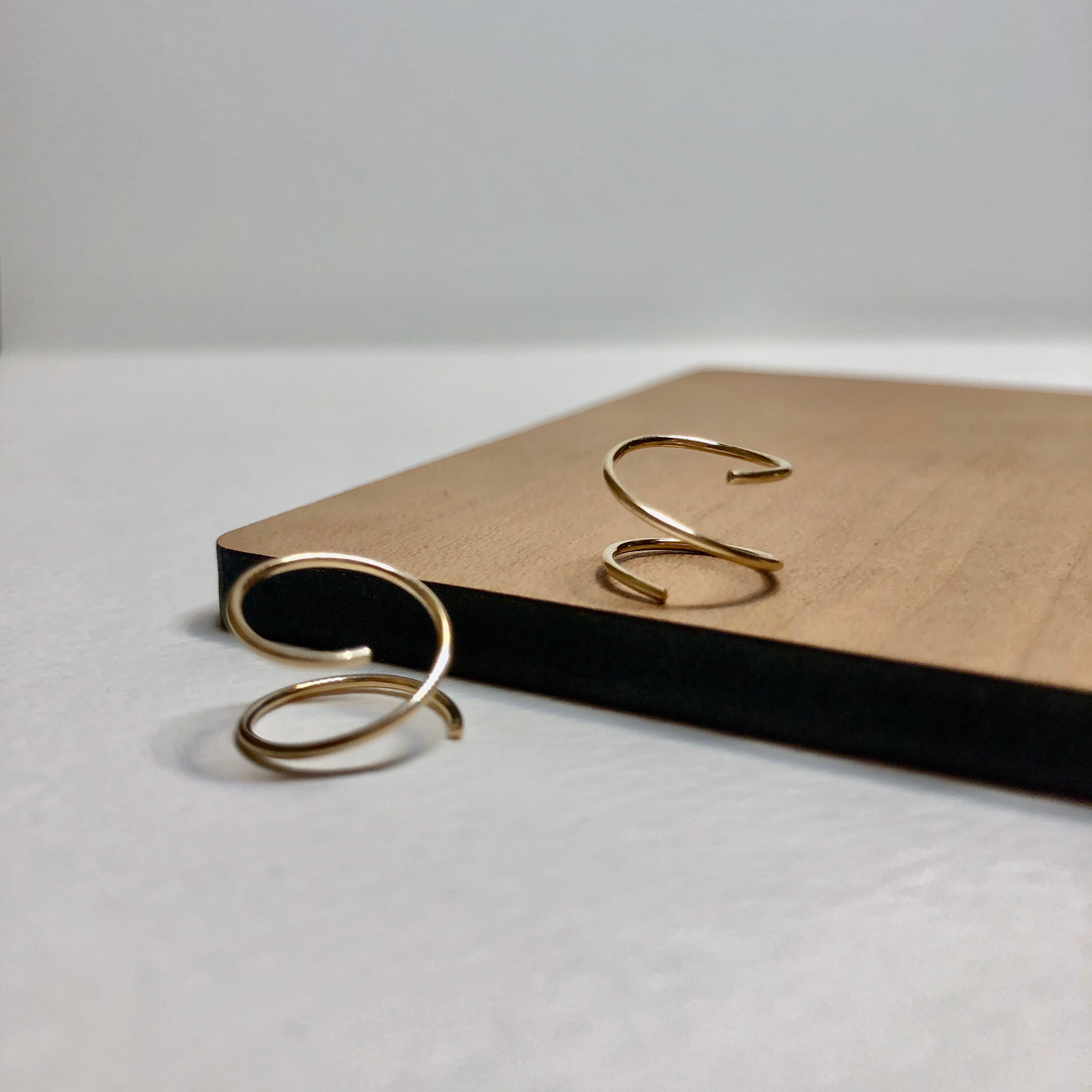 Twist Double Hoop Huggie Earrings, Spiral Earrings, Single or Double …
