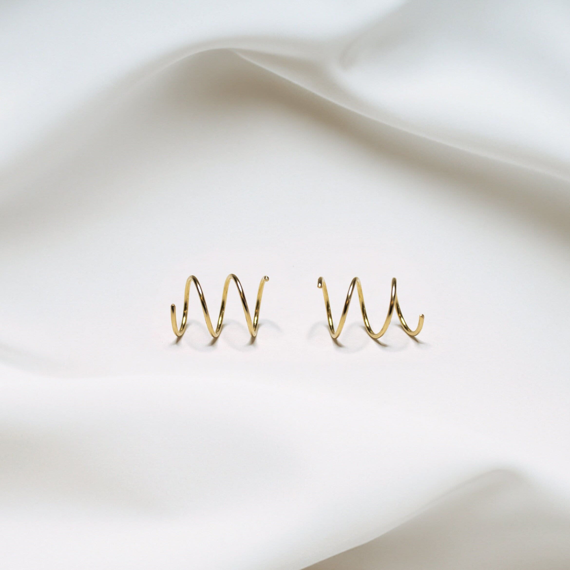 Triple Small Twist Earrings 14k Gold Filled | Triple Hoop Earrings | Earrings for Double Piercings | Spiral Earrings | Faux Hoop Earring