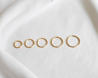 Thin Gold Filled Huggie Hoop Earring | Small Hoop Earrings | Infinity Earrings | Endless Hoop Earring | Cartilage Earring | Summer Earrings