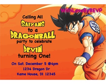 Dragon Ball Invite Etsy