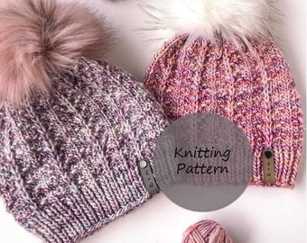 KNITTING PATTERN: Coastal Mountain Beanie | Beginner Bulky Knit Hat Pattern