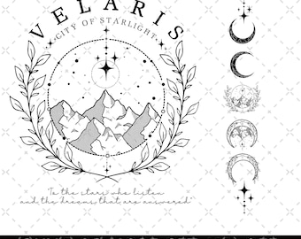 Velaris Png, Velaris Ciudad de Starlight Png, La Corte Nocturna Png, SJM Merch Png, Suéter de la Ciudad de Starlight, ACOTAR Png, ACOTAR Velaris Png