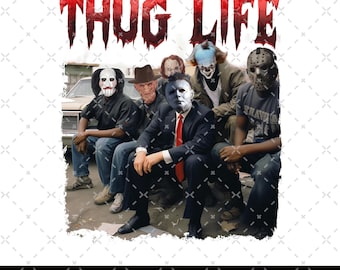 Thug Life Horror Movie PNG, Scary Halloween PNG, Horror Movies Png, Horror Killers, 90s Vintage Halloween, Spooky Png, Watch Scary Movies