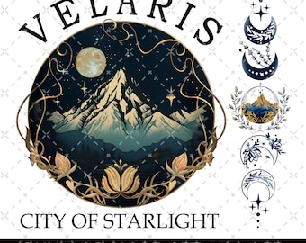 Velaris Png, Velaris Ciudad de Starlight Png, La Corte Nocturna Png, SJM Merch Png, Suéter de la Ciudad de Starlight, ACOTAR Png, ACOTAR Velaris Png