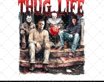 Thug Life Horror Movie PNG, Scary Halloween PNG, Horror Movies Png, Horror Killers, 90s Vintage Halloween, Spooky Png, Watch Scary Movies