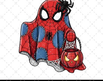 Spider Halloween PNG, Trick Or Treat PNG, Halloween Superhero, Spooky Season Png, Halloween Pumpkin, Halloween Shirt Design, Spider Boo Png