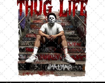 Película de terror Thug Life PNG, Halloween aterrador PNG, Películas de terror PNG, Asesinos del terror, Halloween vintage de los 90, PNG espeluznante, Ver películas de miedo