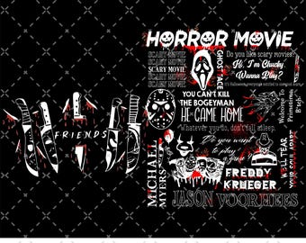 Thug Life Horror Movie PNG, Scary Halloween PNG, Horror Movies Png, Horror Killers, 90s Vintage Halloween, Spooky Png, Watch Scary Movies