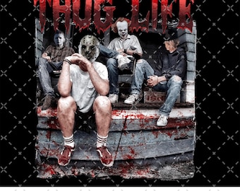 Thug Life Horror Movie PNG, Scary Halloween PNG, Horror Movies Png, Horror Killers, 90s Vintage Halloween, Spooky Png, Watch Scary Movies