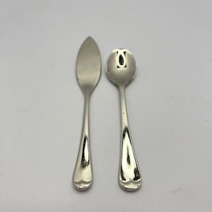 Godinger Jam Spoon and Butter Knife Set Small Heart Handle Polished Silverplate
