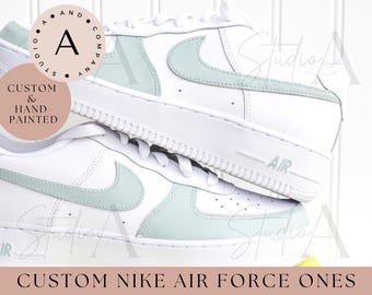 Sage Green Toe Air Force 1 | Handpainted | Custom