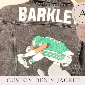 RUSH Football Denim Jacket | Handpainted | Custom
