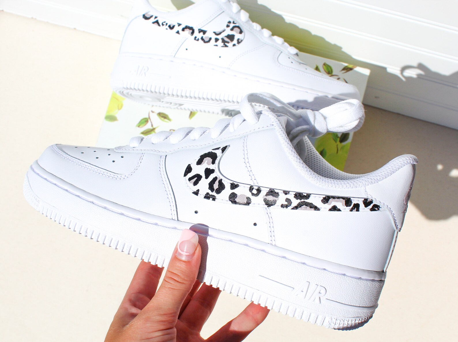 tan and cheetah air force 1