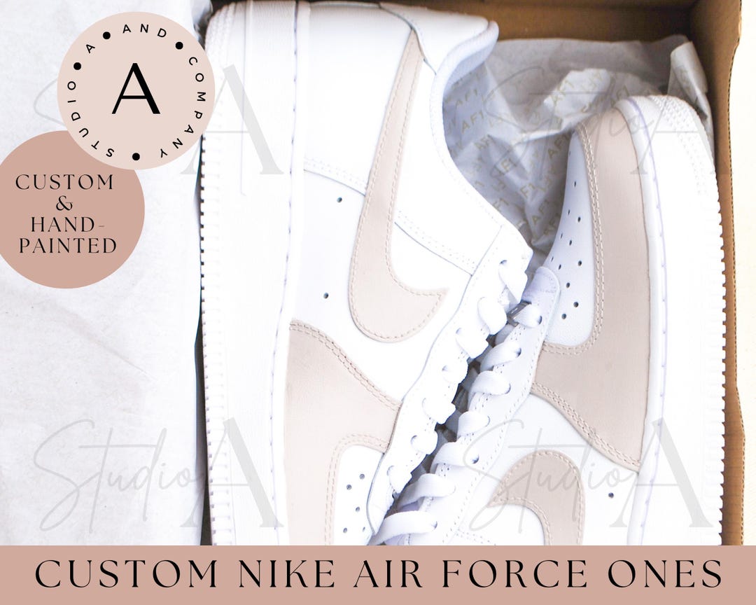 Tan Toe Colorblock Air Force 1, Custom Handpainted AF1, Custom Design ...