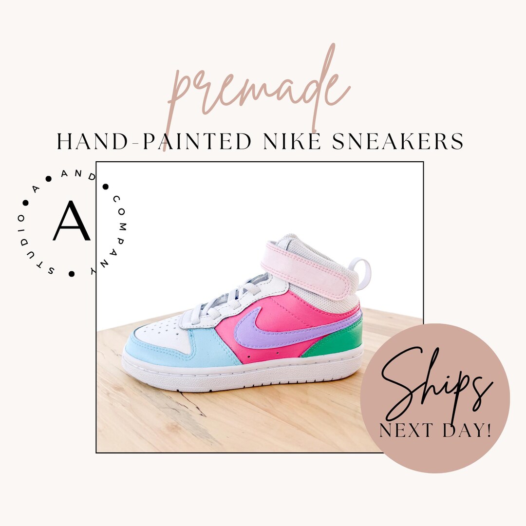 Girly Colorblock Mid Air Force 1 | Size 11c | Premade Handpainted AF1 ...
