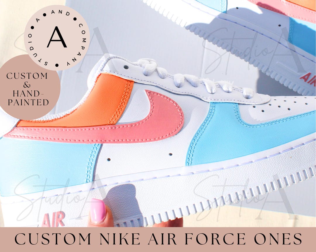 Tropical Colorblock Air Force 1 | Handpainted | Custom - Etsy