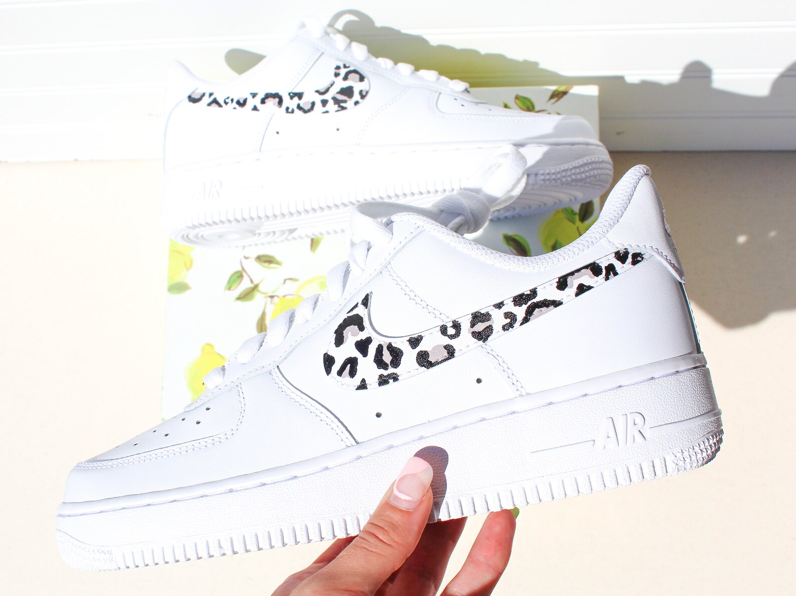 tan and cheetah air force 1