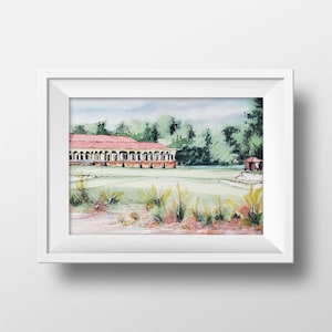 Pinehurst Hole #18 Golf Art Print, Pinehurst Watercolor Painting, Pinehurst Golf Course Wall Art, Golf Course Painting, Golf Art Print