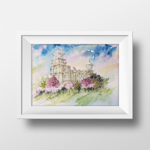 Logan Utah Temple Watercolor Painting - Church of Jesus Christ of Latter-Day Saints LDS Art