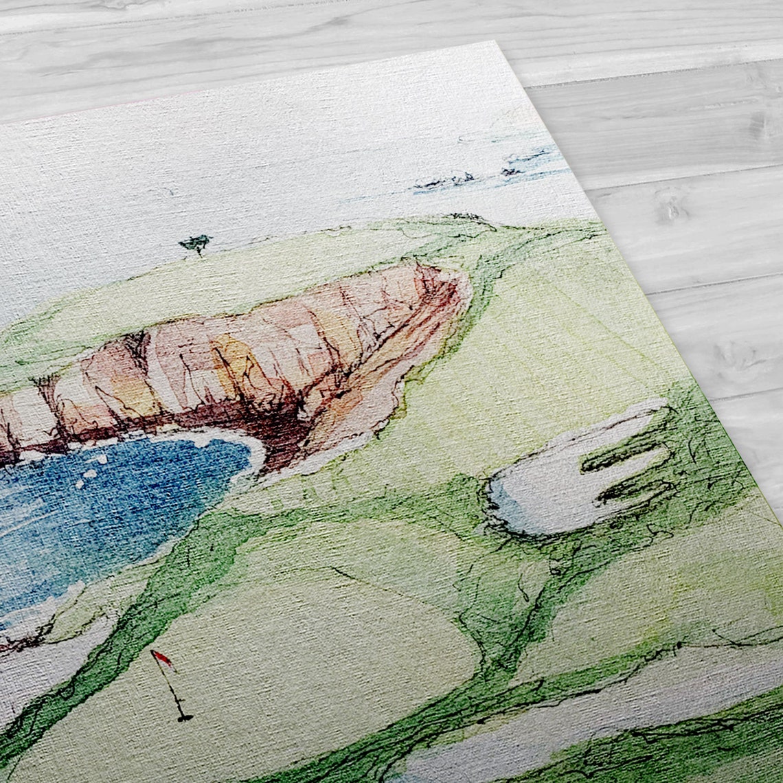 Pebble Beach Hole 8 Watercolor Pebble Beach Art Print Etsy